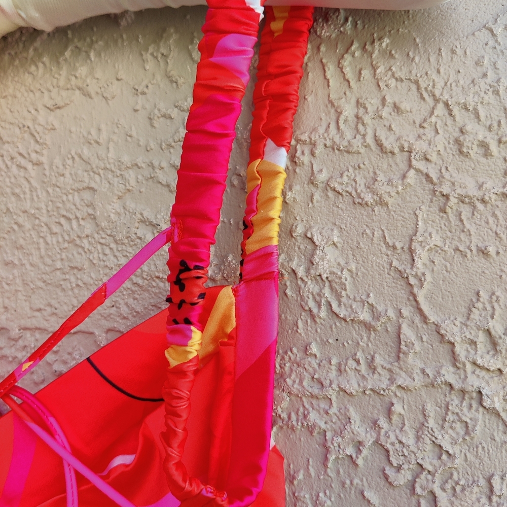 Vibrant Backless Dress - Pink and Red Floral - Picture 11 of 16